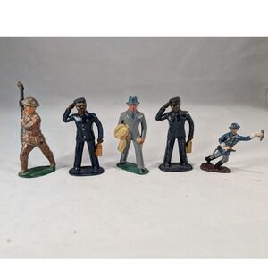 Vintage Barclay Manoil Lead Toy Figures Lot Pullman Porter WWI Soldier‎ USA Made